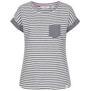 Lazy Jacks Womens/Ladies Striped Rolled Sleeves T-Shirt / White
